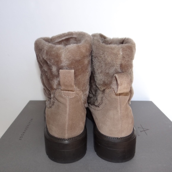 Aquatalia | Lorena Suede/Shearling Boots | Taupe Made in Italy Size 7 New in Box - Picture 5 of 10